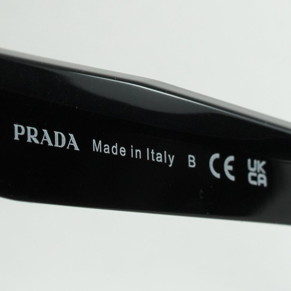 💯 NEW PRADA PR19WS 1AB2B0 SHINY BLACK/MIRROR GREY UNISEX SUNGLASSES - Picture 6 of 10